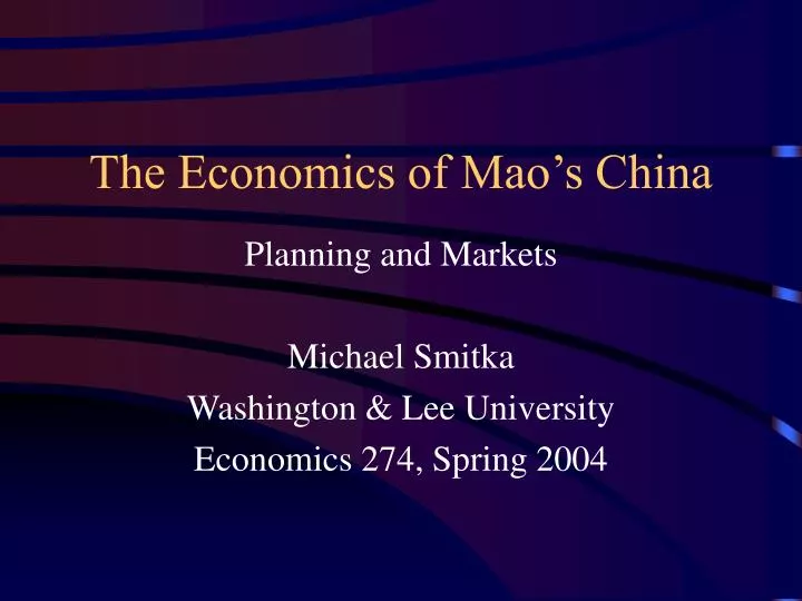 the economics of mao s china
