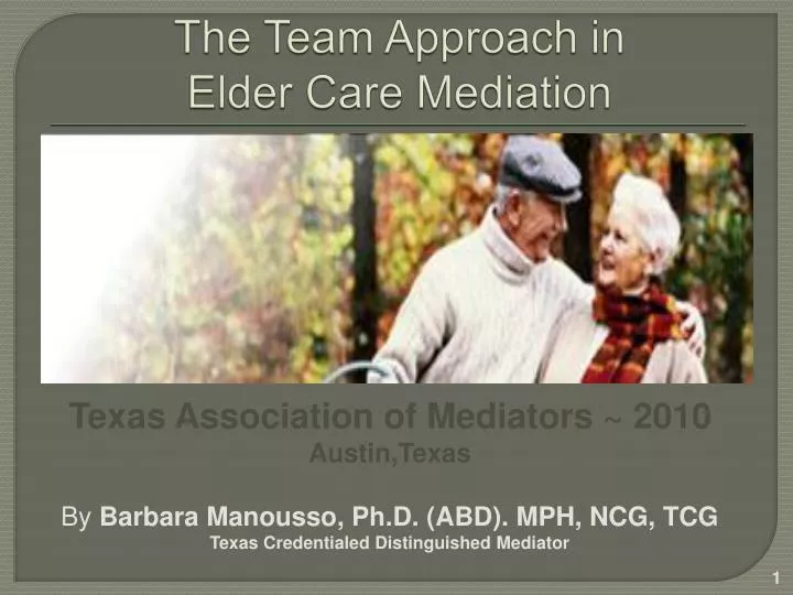 the team approach in elder care mediation