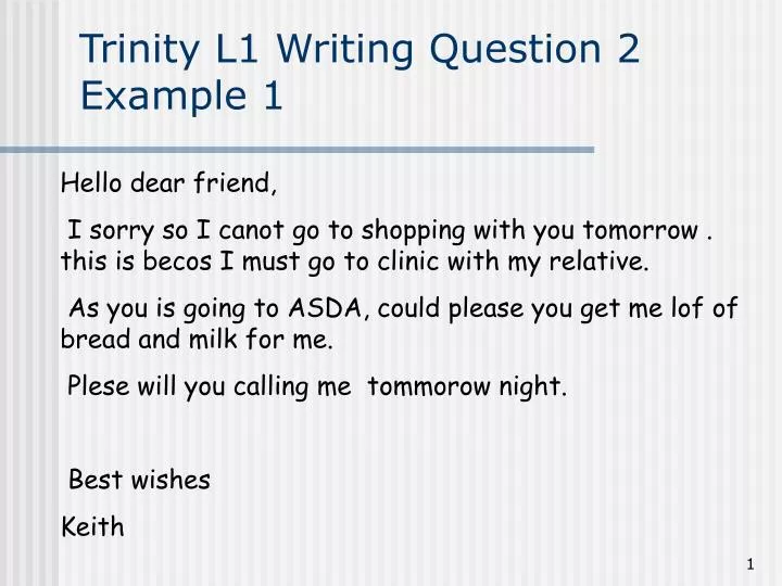 trinity l1 writing question 2 example 1
