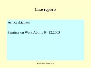 Case reports