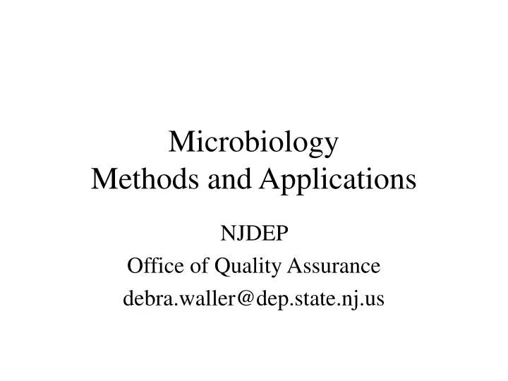 microbiology methods and applications