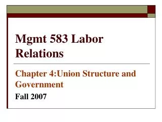 Mgmt 583 Labor Relations