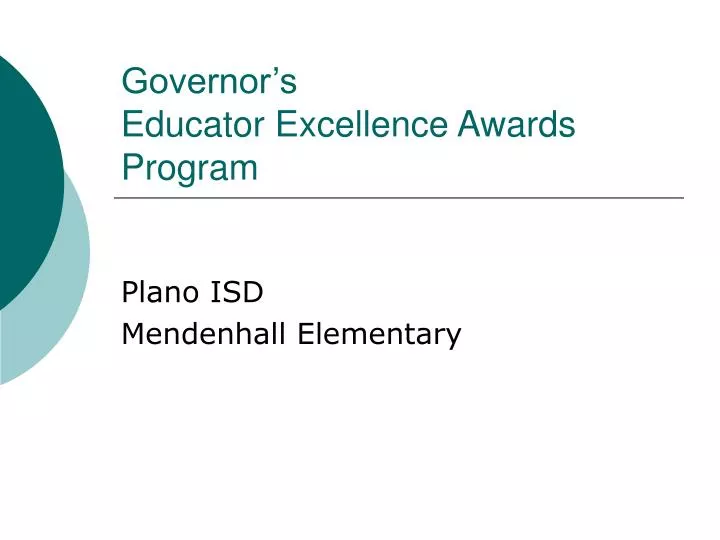 governor s educator excellence awards program