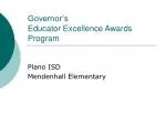 Governor’s Educator Excellence Awards Program - slide 1
