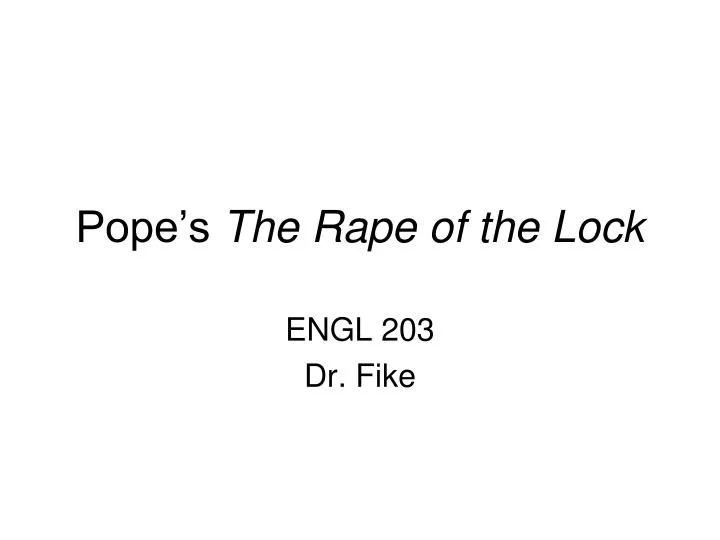 pope s the rape of the lock