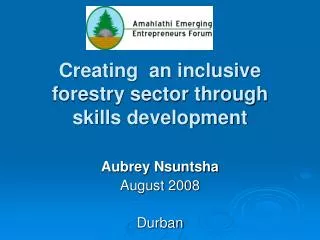 Creating an inclusive forestry sector through skills development