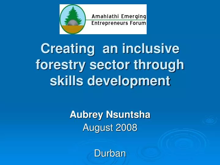 creating an inclusive forestry sector through skills development