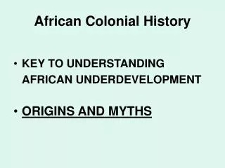 African Colonial History