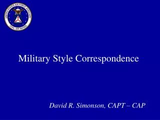 Military Style Correspondence