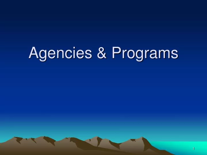 agencies programs