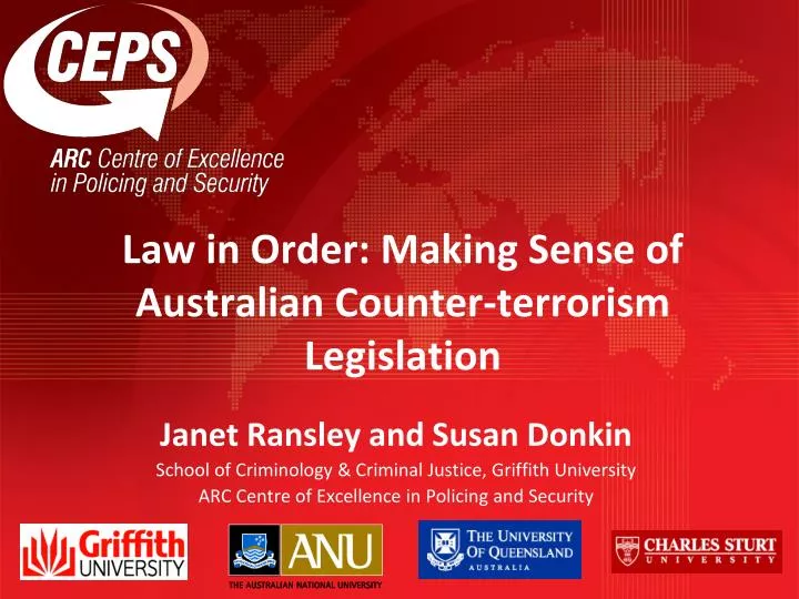law in order making sense of australian counter terrorism legislation