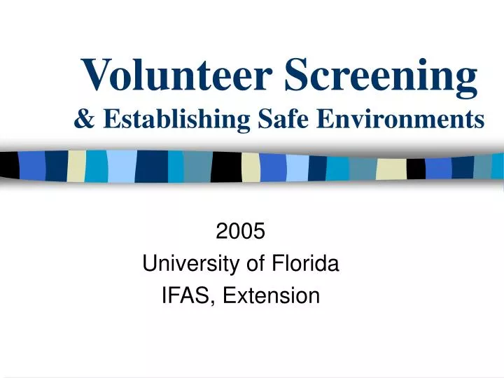 volunteer screening establishing safe environments