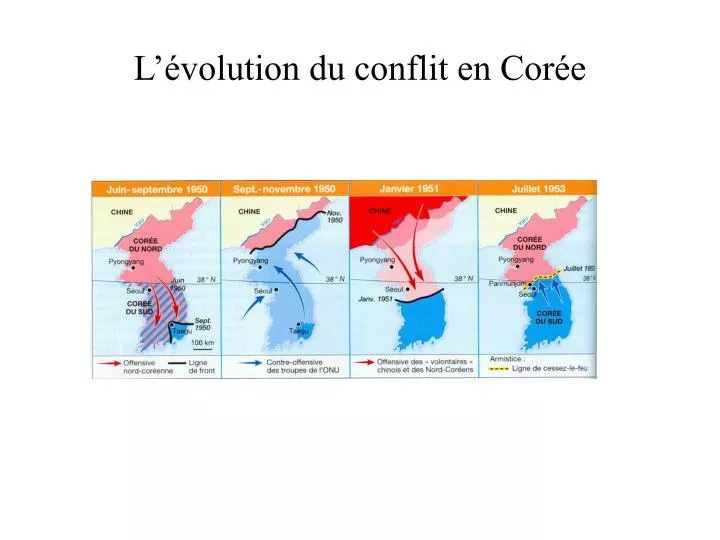 l volution du conflit en cor e