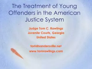 The Treatment of Young Offenders in the American Justice System