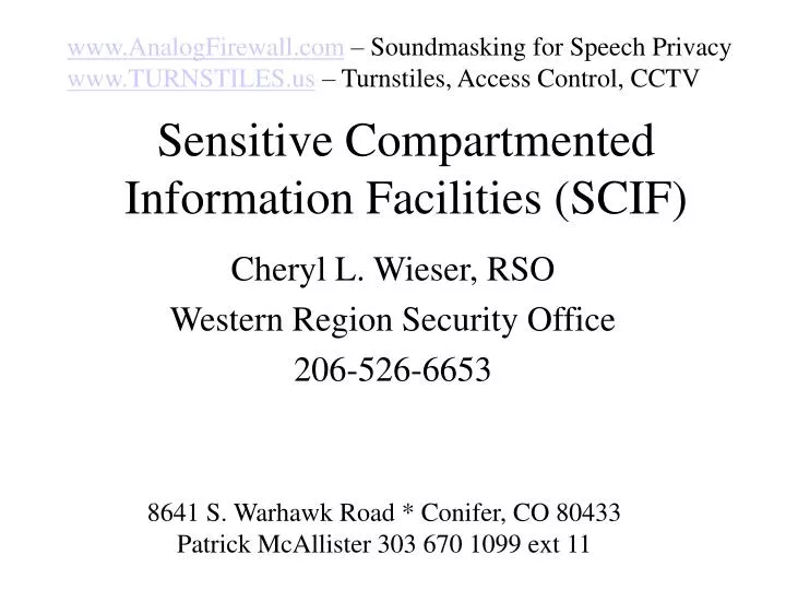 sensitive compartmented information facilities scif