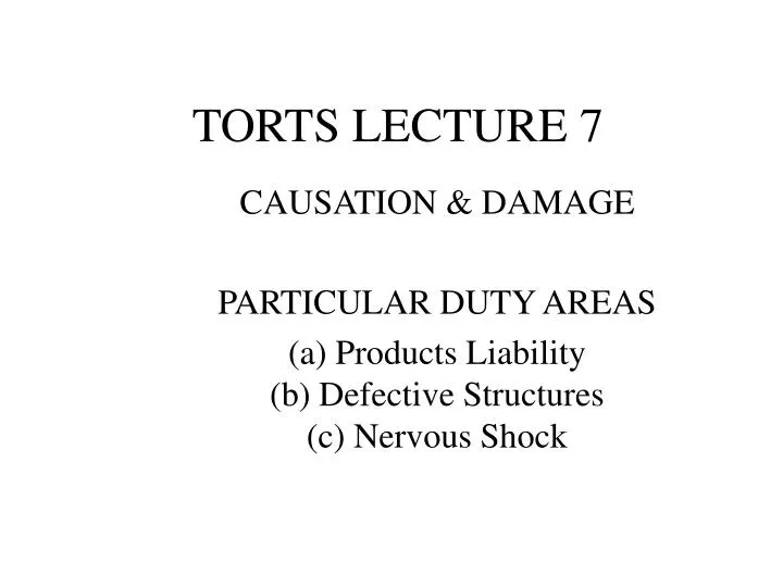torts lecture 7