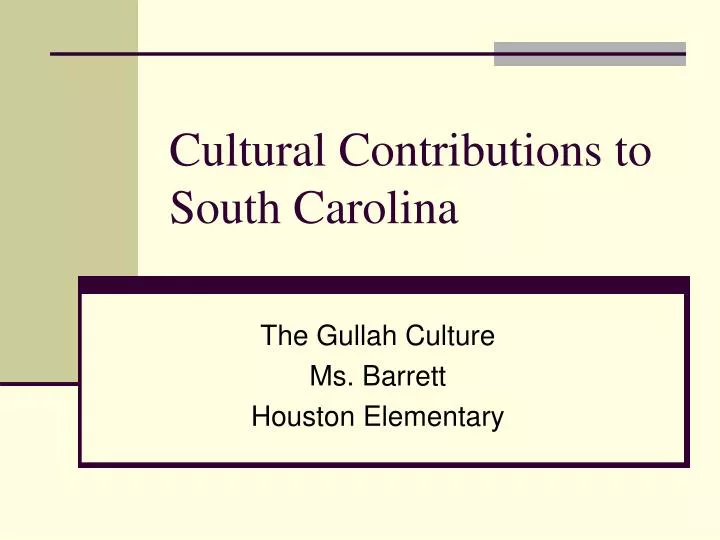 cultural contributions to south carolina