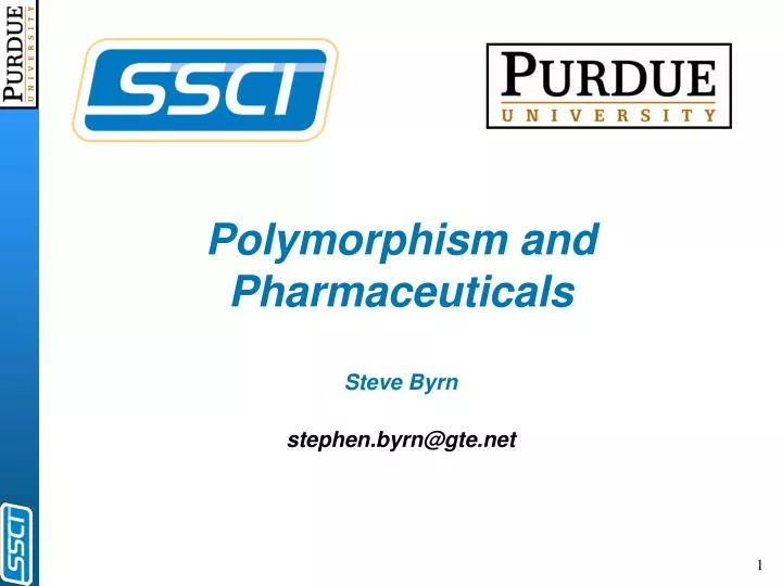 polymorphism and pharmaceuticals steve byrn stephen byrn@gte net