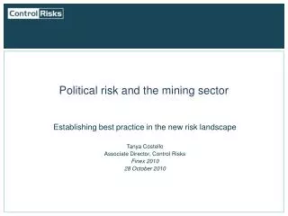 Political risk and the mining sector