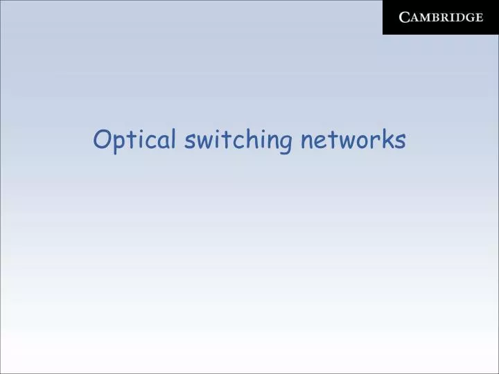optical switching networks