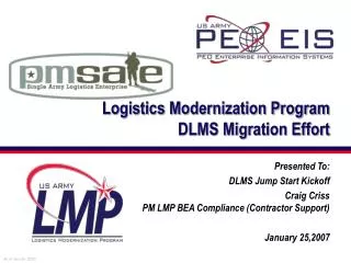 Logistics Modernization Program DLMS Migration Effort