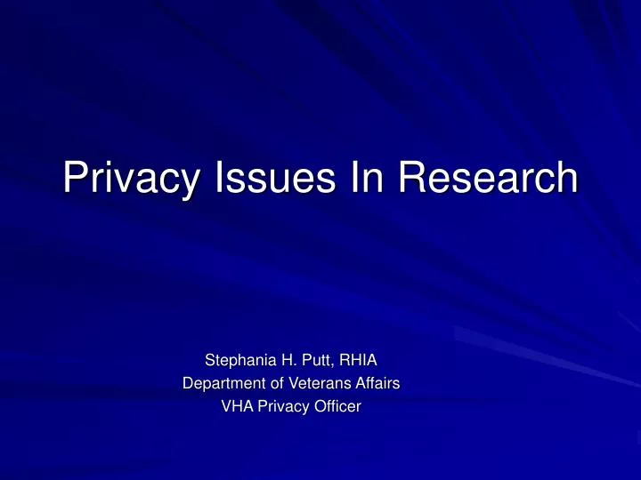 privacy issues in research