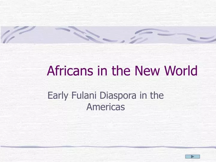 africans in the new world