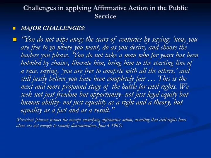 challenges in applying affirmative action in the public service