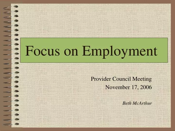 focus on employment
