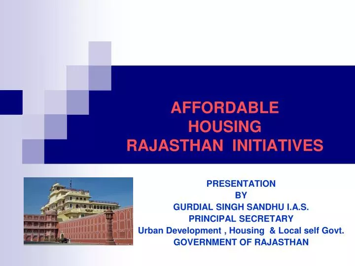 affordable housing rajasthan initiatives