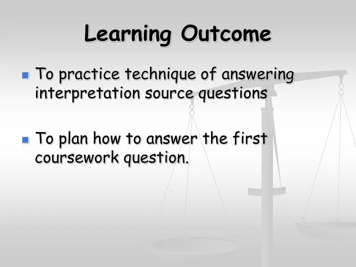 learning outcome