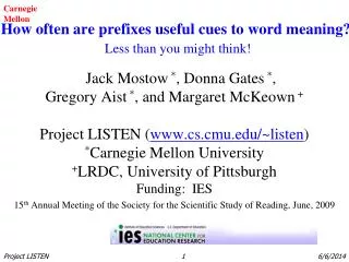 How often are prefixes useful cues to word meaning? Less than you might think!