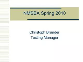 NMSBA Spring 2010