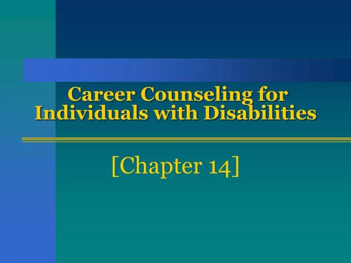 career counseling for individuals with disabilities