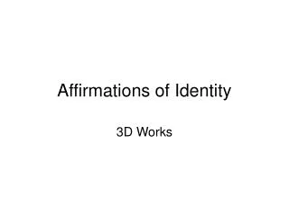 affirmations of identity