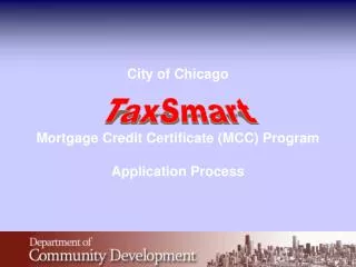 City of Chicago Mortgage Credit Certificate (MCC) Program Application Process