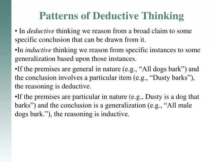 patterns of deductive thinking