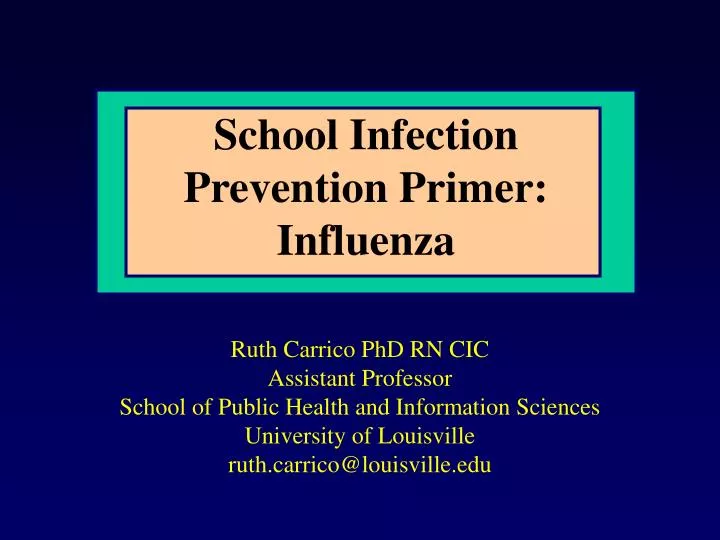 school infection prevention primer influenza