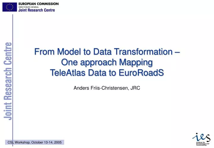 from model to data transformation one approach mapping teleatlas data to euroroads