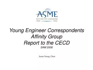 Young Engineer Correspondents Affinity Group Report to the CECD SAM 2006