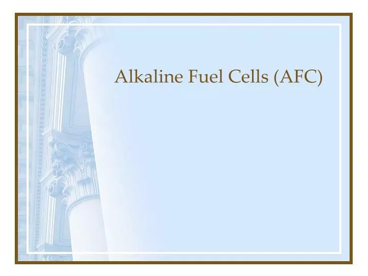 alkaline fuel cells afc
