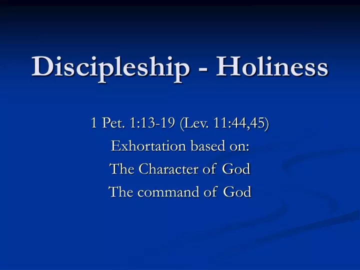 discipleship holiness
