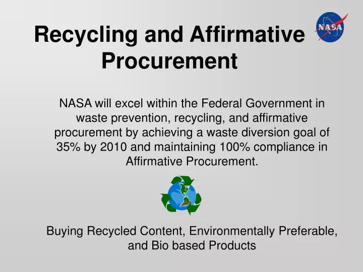 recycling and affirmative procurement