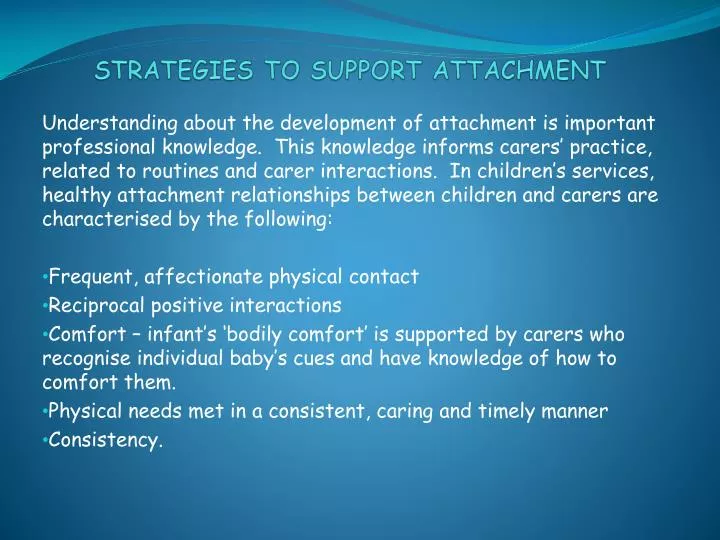 strategies to support attachment