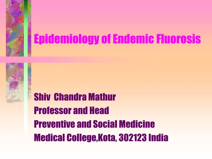 epidemiology of endemic fluorosis
