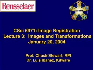 CSci 6971: Image Registration Lecture 3: Images and Transformations January 20, 2004