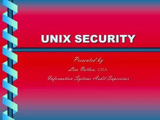 UNIX SECURITY