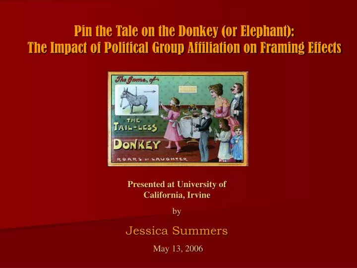 pin the tale on the donkey or elephant the impact of political group affiliation on framing effects