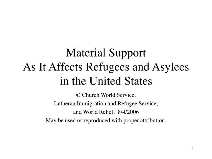material support as it affects refugees and asylees in the united states