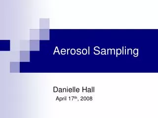 Aerosol Sampling